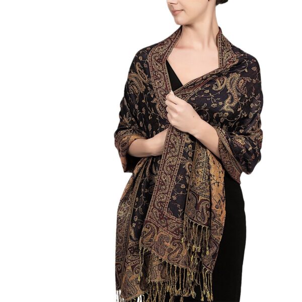 Autumn And Winter Ethnic Style Vintage Tassel Shawl Middle East Paisley Jacquard Scarf For Women - Image 5