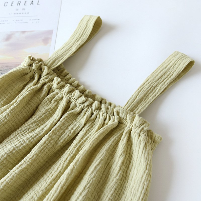 Cotton Crepe Suspender Shorts Vest Set Cotton Crepe Suspender Shorts Vest Set - Image 9