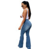Women's Stretch High Waist Denim Pants Micro-pull Horseshoe Pants - Image 5