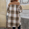 New Brushed Plaid Long Coat With Pockets Fashion Winter Jacket Outwear Women's Clothing - Image 2