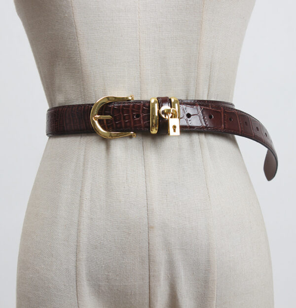 Women's Simple And Versatile Decoration Jeans Strap Genuine Leather Fashion Belt - Image 10