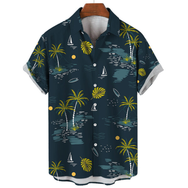 Men Shirts Tea Summer Shirt Top 5xl V-neck Vintage Clot - Image 7