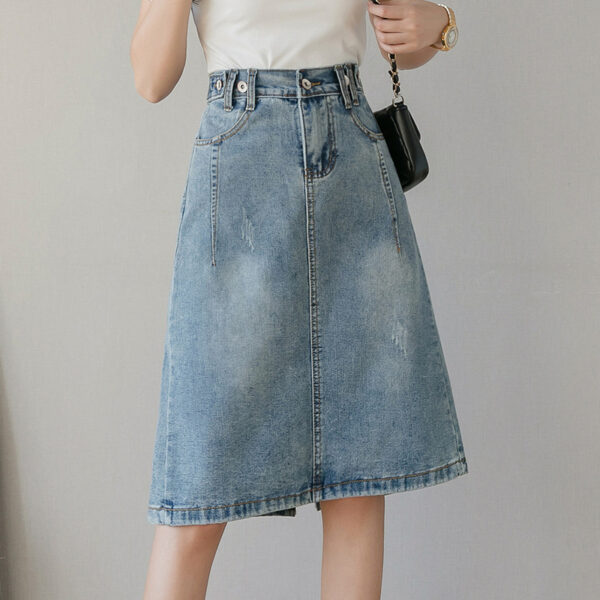 Summer Design Denim Skirt Mid-length - Image 4