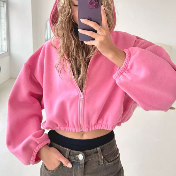 European And American Casual Women's Solid Color Hoodies - Image 5