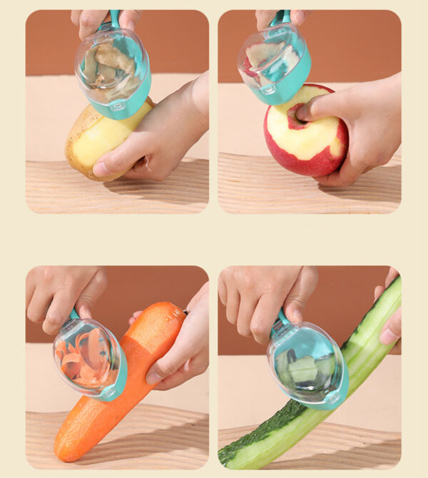 Peeling Knife With Storage Lid Fruit And Potato Peeler Kitchen Gadgets - Image 8