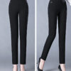 Elastic High Waist Spring Leisure Elastic StripeStraight-leg Pants - Image 8