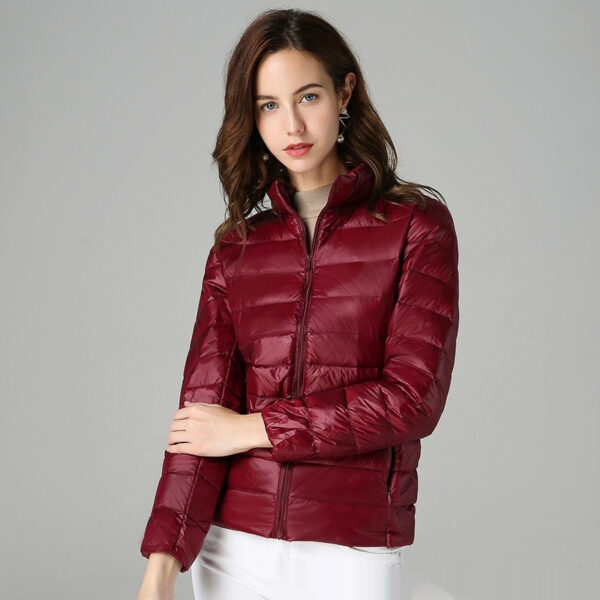 Short Light And Thick Thermal Slim Fit White Duck Down Fashionable Jacket - Image 7
