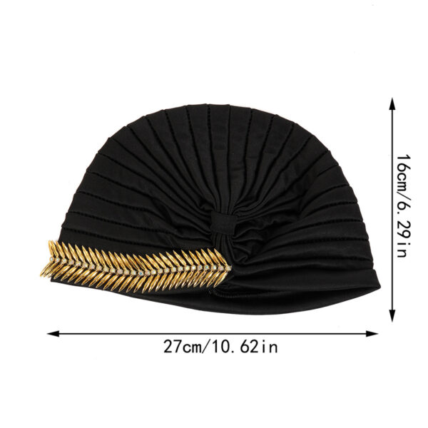 New Rhinestone Turban Cap For Women Pleated Elastic Head Wrap Stylish Ramadan Head Scarf Bonnet Chemo Cap Wedding African Hat - Image 6