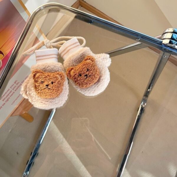 Cartoon Children's Fleece-lined Warm Gloves With Neck - Image 4