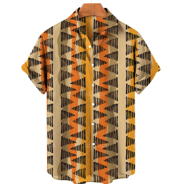 Men Shirts Tea Summer Shirt Top 5xl V-neck Vintage Clot - Image 3