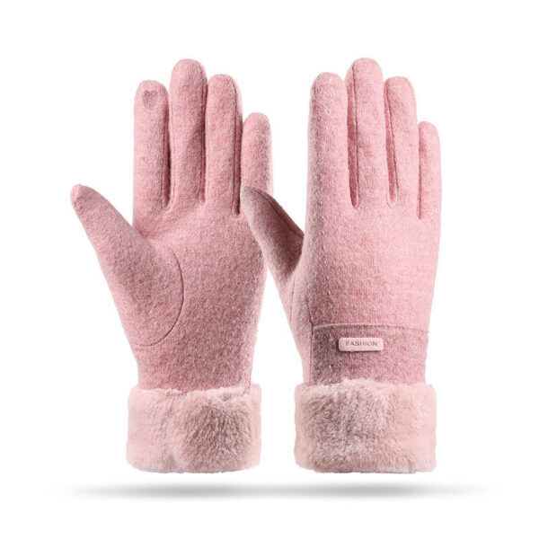 Women's Winter Fleece-lined Touch Screen Knitted Bejirog Gloves - Image 5