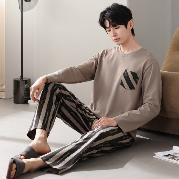 New Cotton Long Sleeve Full Cotton Casual Homewear Suit - Image 7