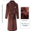 Men's Winter Thickening Thermal Bathrobe Coral Velvet Thin Belt Bathrobe Pajamas - Image 2