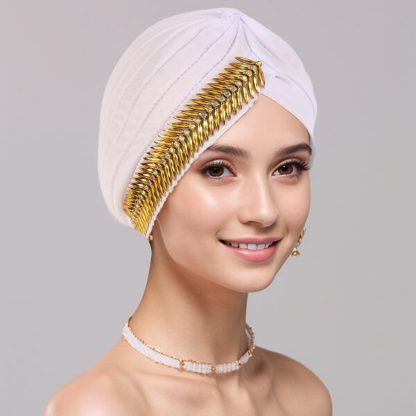 New Rhinestone Turban Cap For Women Pleated Elastic Head Wrap Stylish Ramadan Head Scarf Bonnet Chemo Cap Wedding African Hat - Image 7