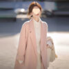 Pink Double-faced Woolen Goods Cashmere Trench Coat Women's Mid-length - Image 3