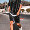 Casual Short-sleeved Shorts Men's Two-piece Suit - Image 3