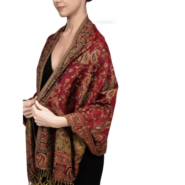 Autumn And Winter Ethnic Style Vintage Tassel Shawl Middle East Paisley Jacquard Scarf For Women - Image 6