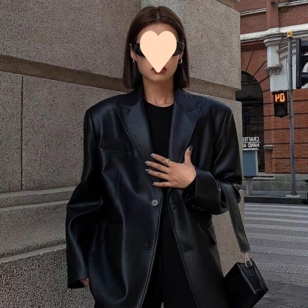 Spring And Autumn Suit Women's Leather Coat - Image 6