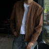 Brown Maillard Stand-up Collar Jacket - Image 3