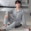 Spring And Autumn Loose Men's Pajamas Suit - Image 4
