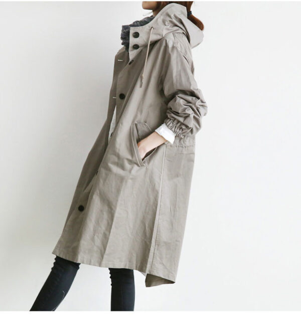 Oversized Women's Mid-Length Loose Windbreaker Jacket - Image 3