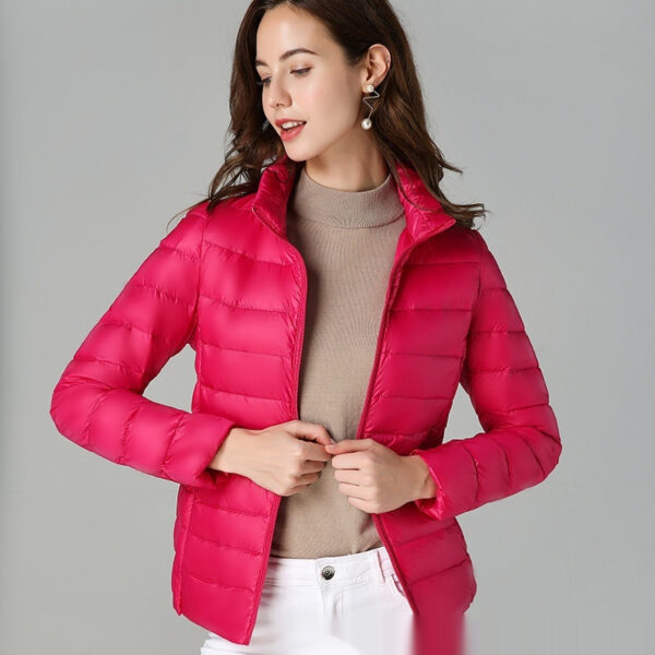 Short Light And Thick Thermal Slim Fit White Duck Down Fashionable Jacket - Image 2