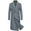 Woolen Coat Trench Coat Double Breasted Long Below The Knee - Image 3
