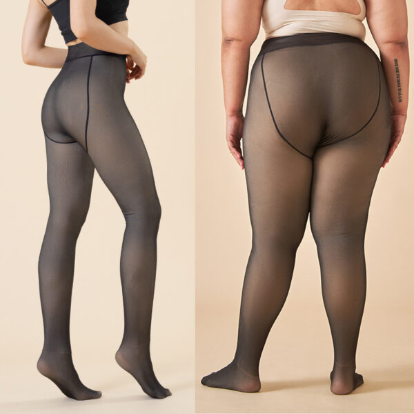 Autumn And Winter Transparent Oversized Leggings Fleece-lined Women - Image 3