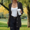 Women's Solid Color Pocket Button Twisted Sweater - Image 7