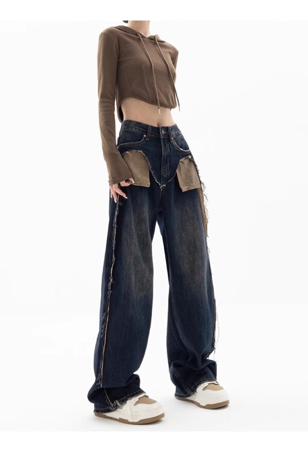 Spring New Niche Design Contrast Color Jeans Women - Image 5