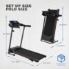 Foldable Electric Treadmill: 2.5HP Motor, 3-Level Incline & Bluetooth Music
