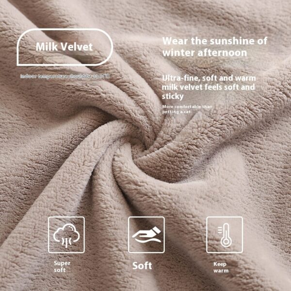 Winter Fleece Lining Plus Size Milk Fiber Homewear Mid-length Men's Pajamas - Image 4