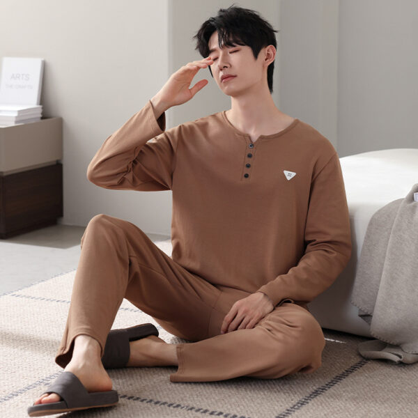 New Cotton Long Sleeve Full Cotton Casual Homewear Suit - Image 6