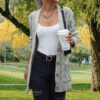 Women's Solid Color Pocket Button Twisted Sweater - Image 6