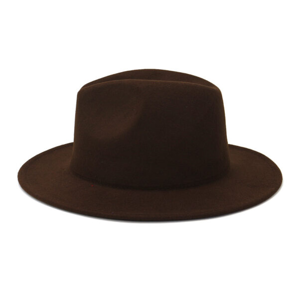 Double-sided Color Matching Flat Brim Fedora Hat - Image 4
