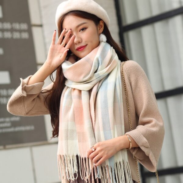 Women's Cashmere-like Thermal Plaid Scarf - Image 3