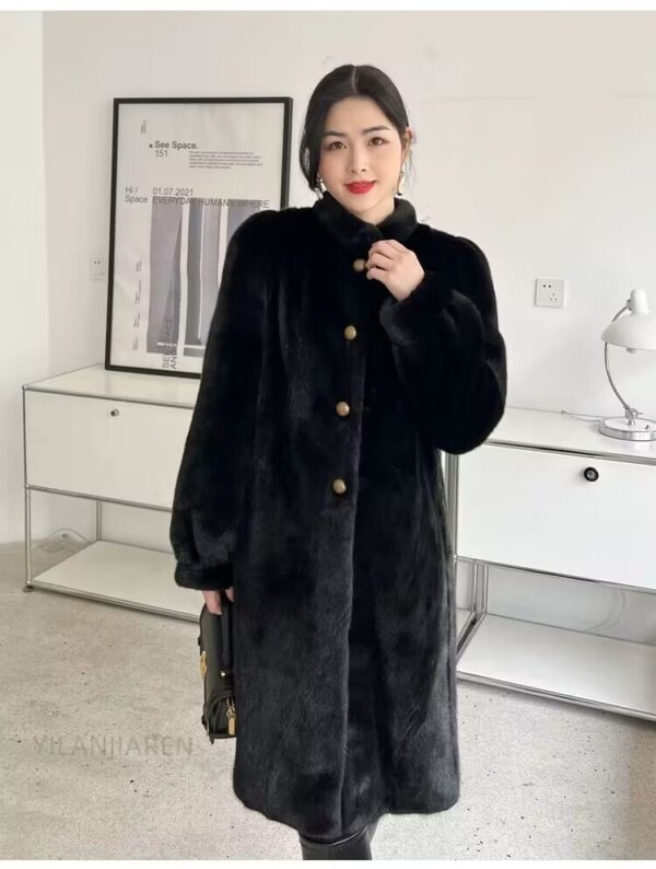 Mid-ancient Long Mink Environmental Protection Purple Velvet Whole Mink Marten Overcoats - Image 8