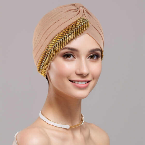 New Rhinestone Turban Cap For Women Pleated Elastic Head Wrap Stylish Ramadan Head Scarf Bonnet Chemo Cap Wedding African Hat - Image 2