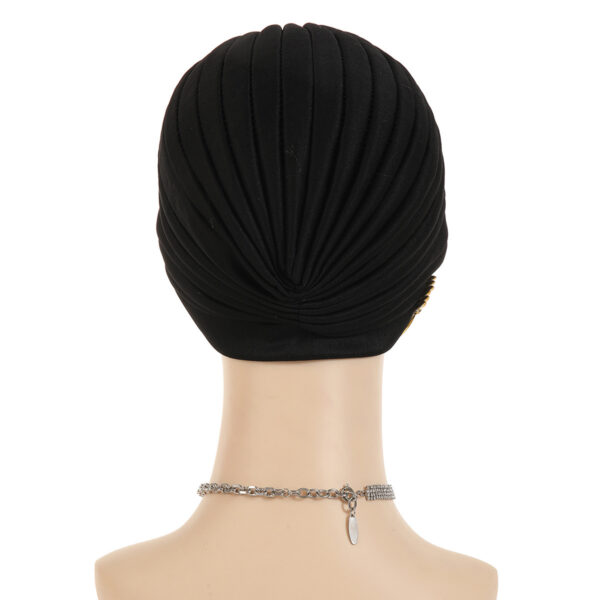 New Rhinestone Turban Cap For Women Pleated Elastic Head Wrap Stylish Ramadan Head Scarf Bonnet Chemo Cap Wedding African Hat - Image 5