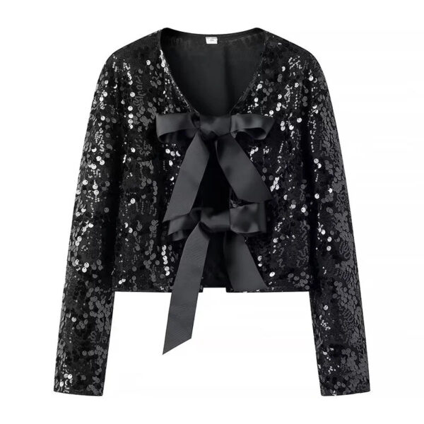 Women's Round Neck Long Sleeve Loose Plus Size Short Top - Image 5