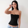 Women's Lace-up Halterneck Pleated Backless Top - Image 4