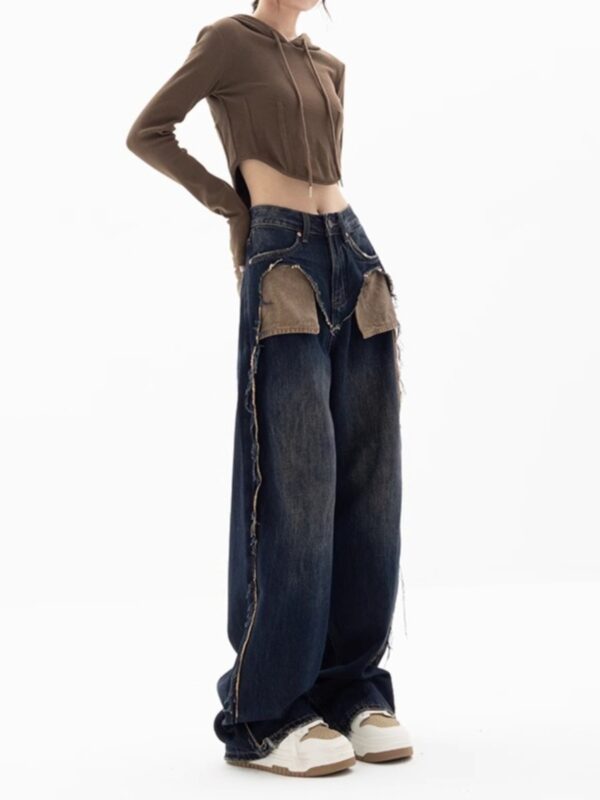 Spring New Niche Design Contrast Color Jeans Women - Image 4