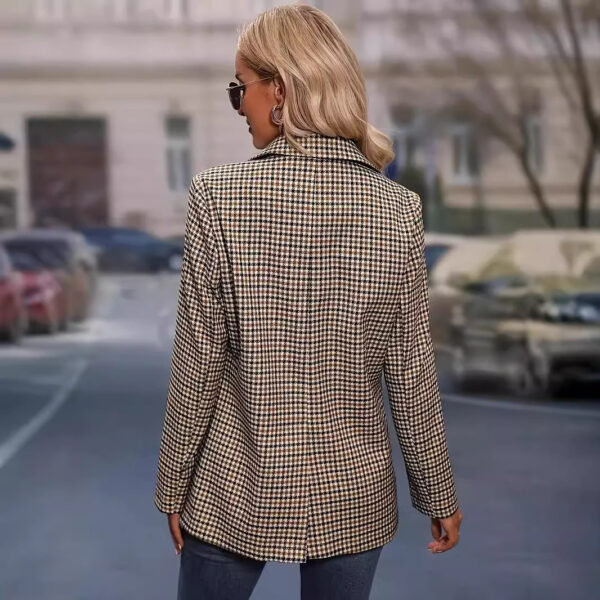 European And American Plaid Single-row Coat For Women - Image 2