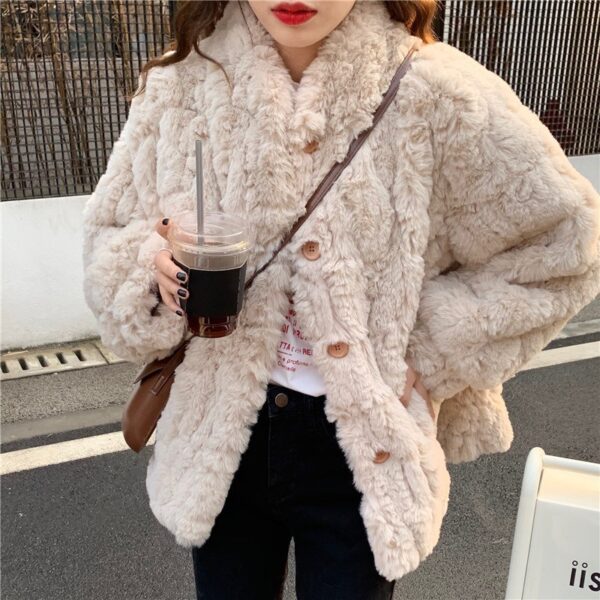 Faux Lamb Fur Coat Slimming Top