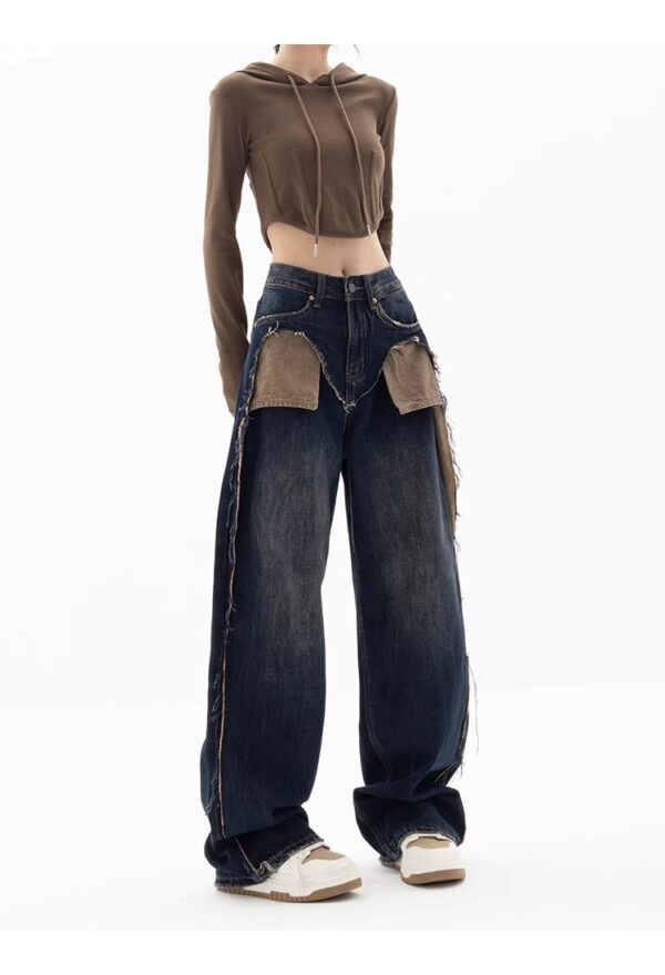 Spring New Niche Design Contrast Color Jeans Women - Image 6