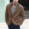 Men's Casual Long Sleeve Lapel Pocket Sweater - Image 5