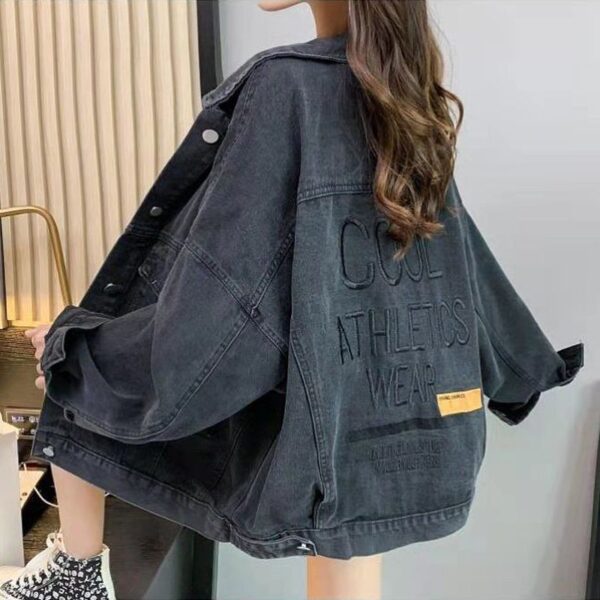 Spring And Autumn Denim Jacket Women's Embroidery Loose Korean Style All-matching Western Style - Image 5
