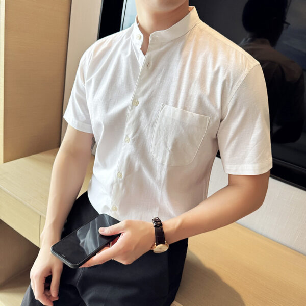 Men's Thin Linen Cotton Breathable Shirt - Image 4