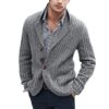 Men's Casual Long Sleeve Lapel Pocket Sweater - Image 4