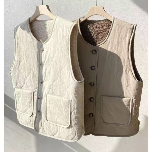Lamb Wool Double-sided Thermal Vest Fashion Waistcoat Jacket - Image 2